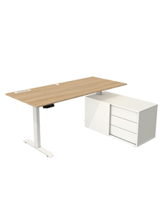 Steh-Sitz-Tisch mit Sideboard 'B-Electrical' mit Steckdosenleiste