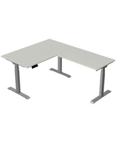 Höhenverstellbarer Eck-Steh-Sitz-Tisch 'B-Basis' - 140 x 180 cm