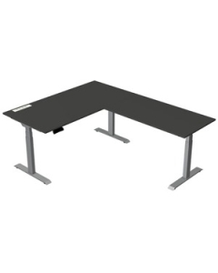 Höhenverstellbarer Eck-Steh-Sitz-Tisch 'B-Basis' - 160 x 200 cm