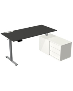 Höhenverstellbarer Steh-Sitz-Tisch mit Sideboard 'B-Basis' - 160 x 80 cm
