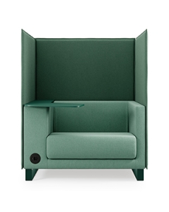 Loungesessel L mit Tisch, Mediaport und Trennwand