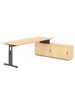 Schreibtisch mit Sideboard 'Hit-Ohio' - 200 x 160 cm