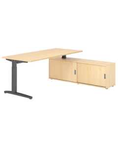 Schreibtisch mit Sideboard 'Hit-Foxtrott' - 180 x 160 cm
