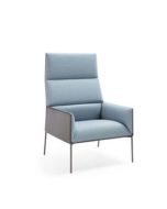 Lounge-Sessel 'Schick Light' mit hoher Rückenlehne und Metallgestell