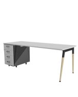 Schreibtisch mit Standcontainer 'Impresario' - Breite 202 cm