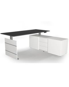 Steh-Sitz-Tisch mit Sideboard 'B-Silver' 