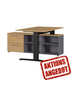 Schreibtisch mit Sideboard 'Agent' - 159 x 170 cm
