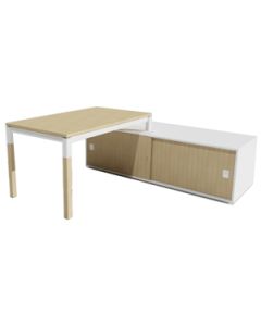 Moderner Schreibtisch mit Sideboard 'Mensa' - 184 cm breit