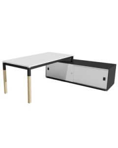 Moderner Schreibtisch mit Sideboard 'Mensa' - 224 cm breit