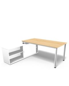 4-Fuß Schreibtisch mit Sideboard 'Hit-Hambo' - 160 x 80 cm