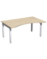 Schreibtisch 'Pro Q' in Ergonomieform mit 4-Fuß-Gestell 