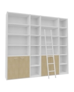 Raumteiler-Regalwand mit Leiter 'Libreria' - 6 OH