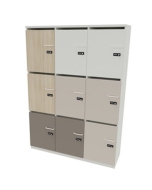 Schließfächerschrank mit 9 Fächern 'Puzzle' - 5 OH