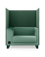 Loungesessel L mit Tisch, Mediaport und Trennwand
