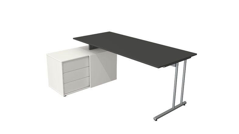 Schreibtisch 'B-Start' - 180 x 80 cm mit kl. Sideboard | BD24