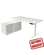 Steh-Sitz-Tisch 'B-Clever' - 160 x 80 cm mit kleinem Sideboard