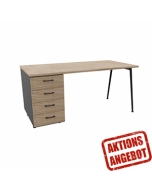 Schreibtisch mit Standcontainer 'Impresario' - Breite 162 cm