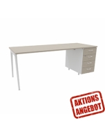 Schreibtisch mit Standcontainer 'Impresario' - Breite 202 cm