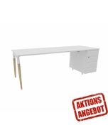 Schreibtisch mit Standcontainer 'Impresario' - Breite 222 cm
