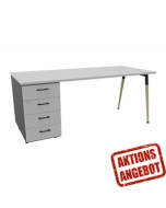 Schreibtisch mit Standcontainer 'Impresario' - Breite 182 cm