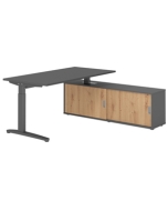 Schreibtisch mit Sideboard 'Hit-Foxtrott' - 160 x 160 cm 