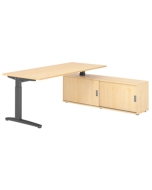 Schreibtisch mit Sideboard 'Hit-Foxtrott' - 180 x 160 cm