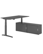 Steh-Sitz-Tisch mit Sideboard 'Hit-Aktiv' - 160 x 160 cm