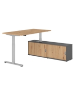 Steh-Sitz-Tisch mit Sideboard 'Hit-Jive Modern' - 160 x 160 cm