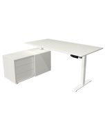 Steh-Sitz-Tisch 'B-Clever' - 160 x 80 cm mit kleinem Sideboard