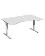 Höhenverstellbarer Schreibtisch in Ergonomieform 'Pro-Elektro Plus' - 160 cm breit