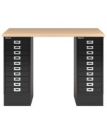 Schreibtisch mit Standcontainern Bisley 'MultiDesk' - 140 x 60 cm