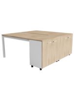 Doppelschreibtisch mit Schrank 'Mensa' - 162 cm breit