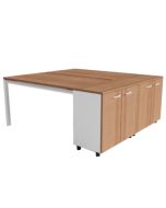 Doppelschreibtisch mit Schrank 'Mensa' - 182 cm breit