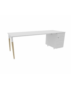 Schreibtisch mit Standcontainer 'Impresario' - Breite 222 cm