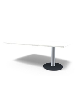 Konferenztisch 'Symposium' - Endelement mit 1 Fuß - 200 x 80/120 cm