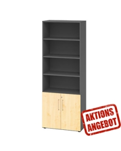 Kombi-Aktenschrank mit Flügeltüren 'Hit-Neo' - 6 OH