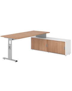 Schreibtisch mit Sideboard 'Hit-Ohio' - 180 x 160 cm