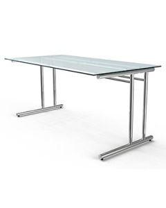 Design-Schreibtisch mit Glasplatte 'B-Artline' - 160 x 80 cm