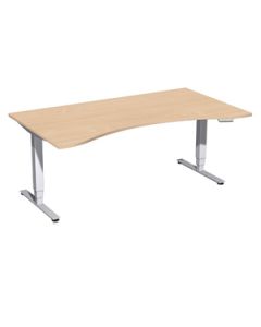 Höhenverstellbarer Schreibtisch in Ergonomieform 'Pro-Elektro Plus' - 180 cm breit