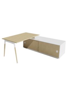 Schreibtisch mit Sideboard 'Impresario' - Breite 184 cm