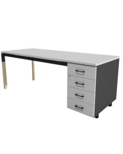 Moderner Schreibtisch mit Standcontainer 'Mensa' - 202 x 80 cm