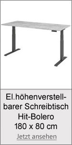 Elektrisch höhenverstellbarer Schreibtisch 'Hit-Bolero' - 180 x 80 cm