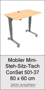 Mobiler Mini-Steh-Sitz-Tisch 'ConSet 501-37' - 80 x 60 cm