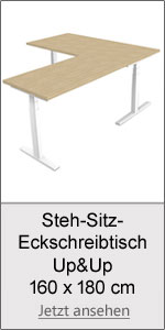 Steh-Sitz-Eckschreibtisch 'Up&Up' - 160 x 180 cm