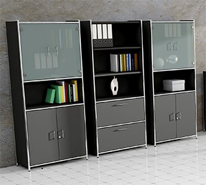 Komplettbüro B-Artline - Regal 5 OH mit Türen und Schubladen