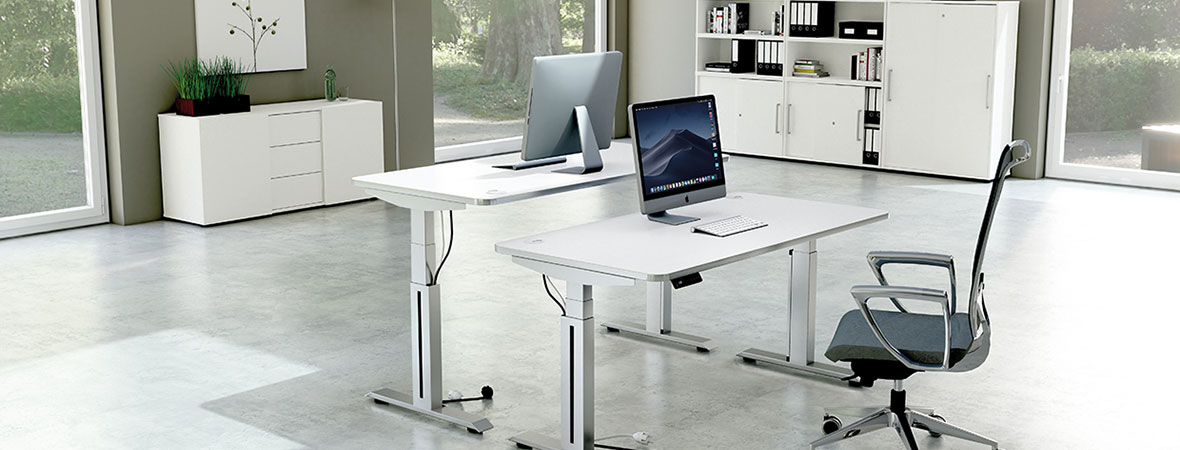 Büromöbel-Serie Steh-Sitz-Tische 'B-Skilled'