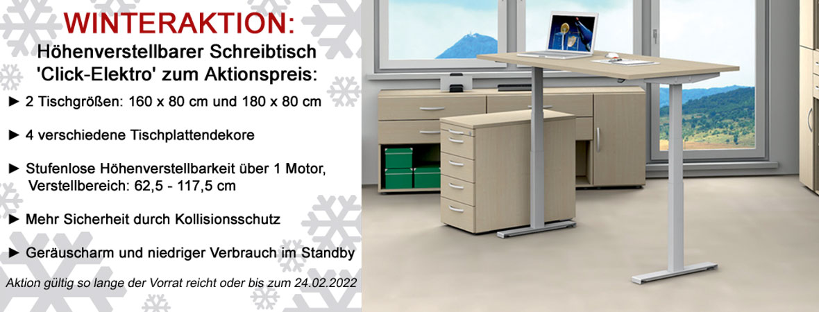 Büromöbel-Serie Steh-Sitz-Tische 'Click-Elektro' - Winteraktion