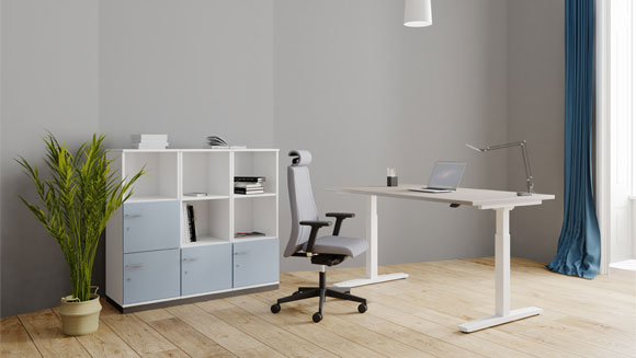Büromöbel-Serie Steh-Sitz-Tische 'Upward2'
