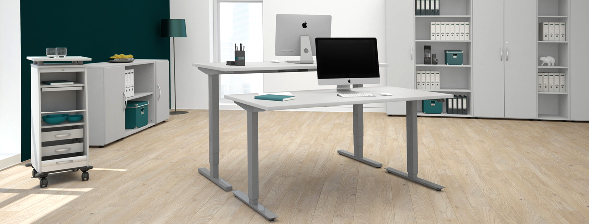 Büromöbel-Serie Steh-Sitz-Tische 'Flex-Elektro'