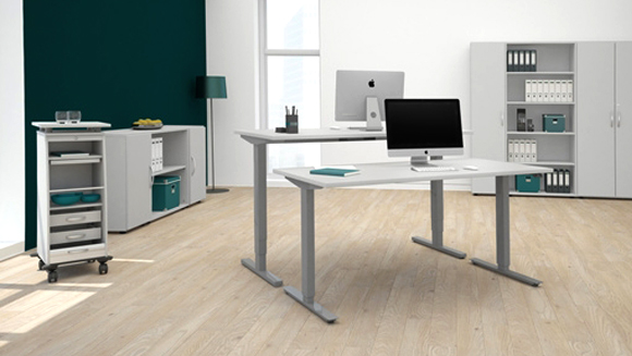 Büromöbel-Serie Steh-Sitz-Tische 'Flex-Elektro'